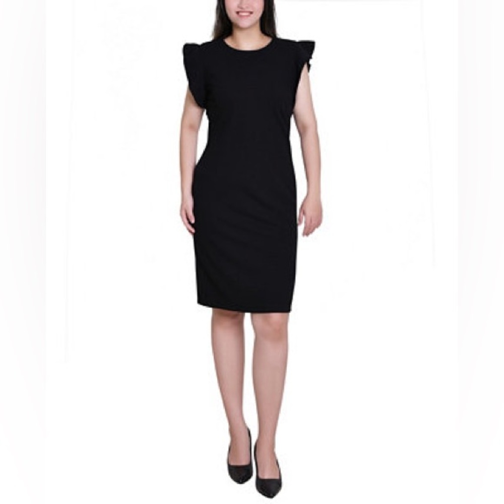 NWT- Kate Spade Black flutter sleeve sheath dress